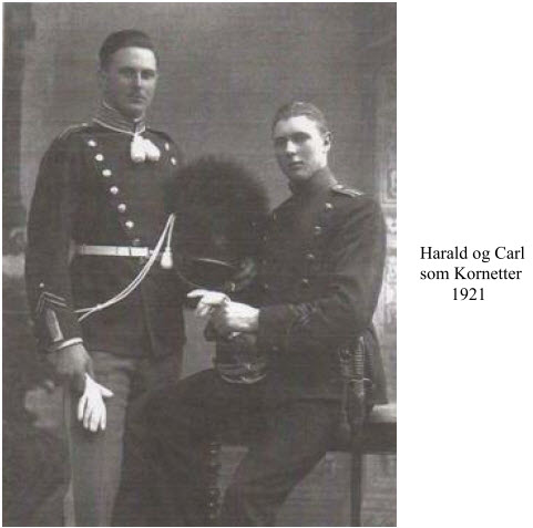 Harald og Carl som kornetter, 1921 Harald og Carl som kornetter, 1921